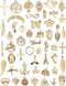 JIALEEY Wholesale Bulk 50PCS Mixed Gold Charms Pendants DIY for Necklace Bracelet Jewelry Making and Crafting...