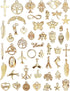JIALEEY Wholesale Bulk 50PCS Mixed Gold Charms Pendants DIY for Necklace Bracelet Jewelry Making and Crafting...