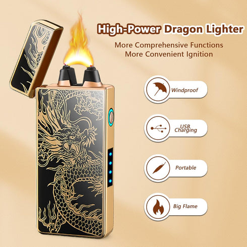 Electric Lighter Dragon Lighter Plasma Lighters Arc Flame Lighters USB Rechargeable Lighterss Candle Lighterss Butane Free with LED Battery Indica...