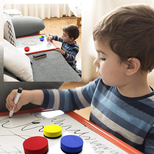 Mini Dry Erase Erasers, IHPUKIDI 48 Pack Magnetic Whiteboard Dry Erasers Chalkboard Cleaner Wiper for kids and Classroom Teacher Supplies, Home an...
