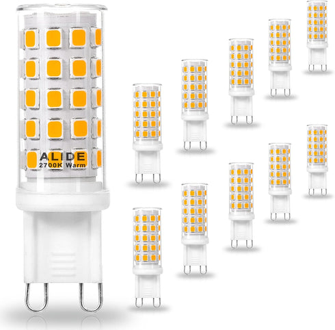 ALIDE G9 Led Bulbs 5W Replace 50 Watt-60 Watt Halogen Equivalent,2700K Soft Warm White, AC120V T4 G9 Bi-pin Led Bulbs for Chandelier Lighting,550L...