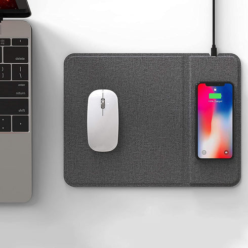 AmyZone Fast Wireless Charging Mouse Pad 15w Qi Certified Fabric Case-Friendly Large Wireless Charger Gaming Mouse Mat for iPhone 13/12 Pro/Xs/X/8...