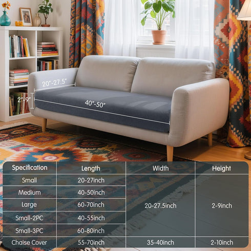 Hokway Couch Cushion Covers Stretch Cushion Covers Sofa Seat Cushion Slipcover Cushion Protector(Gray, Medium)...