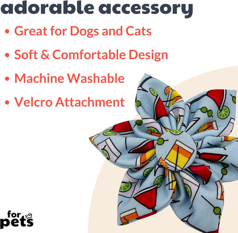 Huxley & Kent Pet Pinwheel | Cocktail Party (Small) | Velcro Collar Accessory for Dogs/Cats | Bow Collar Attachment | Cute, Comfortable Accessory ...