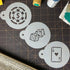 Designer Stencils Casino Night Cookie Stencil Set, (Dice, Cards, Poker Chip) Beige/semi-transparent...