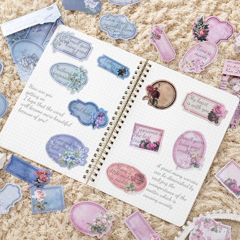 PAGOW 360Pcs Floral Lable Stickers, Adhesive Flower Paper Stickers for Scrapbooking Journal, Write Lable Decorative Stickers for Diary, Album, Not...