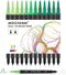 Mogyann Green Tone Markers, 12 Pack Dual Brush Pens Drawing Markers for Art Sketching...