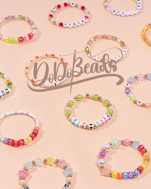 Alphabet Beads for Bracelets - 1650Pcs Round Acrylic Letter Beads A-Z with Extra Vowels & Number Beads and Spacer Beads - Ideal for Bracelets, Nec...