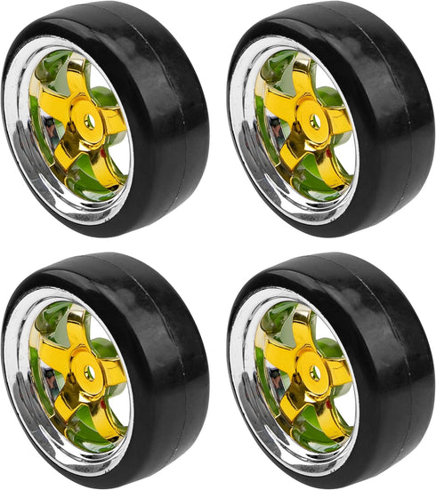 1/10 RC Drift Tire Hard Plastic Tires & 12mm Hex Hub Wheel Rims Compatible with Traxxas HSP Tamiya Kyosho Himoto HPI Redcat 1/10 On-Road RC Drift ...