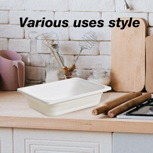 Beright Collapsible Storage Bin, Wash Basin Folding Dish Tub Sink, Space Saving for Dishing, Fruit and Camping, Hiking and Home, White, Large, 1 P...