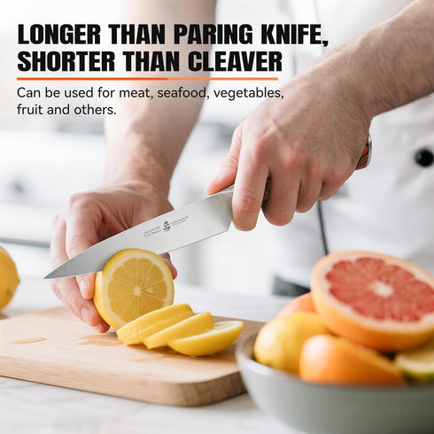 TUO Utility Knife, Small Kitchen Knife, 5 inch Paring Knife High Carbon German Stainless Steel Cutlery with Ergonomic Pakkawood Handle...