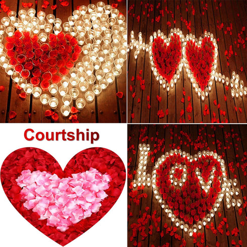 AWCCXMYM 1200PCS Fake Rose Petals for Romantic Night Romantic Festive Atmosphere Creation for Marriage Proposa Wedding Valentine's Day Decoration ...