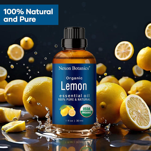 Organic Lemon Essential Oil 30 ml - Natural, Pure Organic Lemon Oil Essential Oil for Diffuser, Aromatherapy, Skin, Hair Care - Aceite de Limon - ...