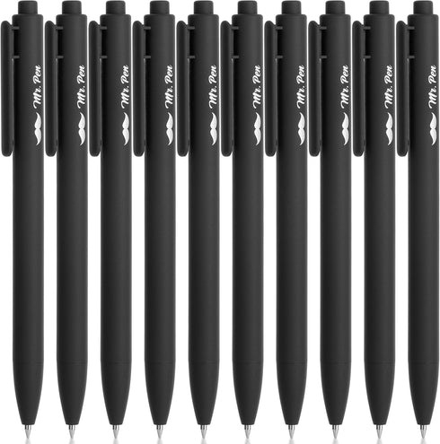 Mr. Pen- Retractable Gel Pens, 10 Pack, Black Ink Gel Pens, Black Barrels, Fast Dry, Gel Pens Fine Point 0.5 mm, Retractable Pens, Cute Pens, Gel ...