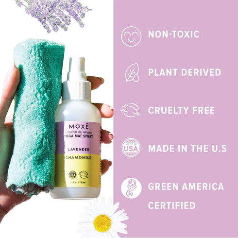 MOXE Yoga Mat Cleaner, 4 Ounces (Lavender Chamomile & Rosemary Lemon, 1 Each)...