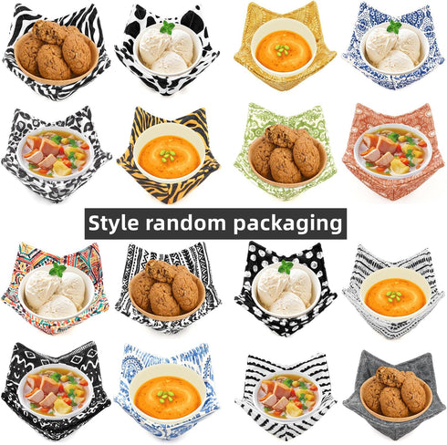 Cotton Microwavable Bowl Cozy, Microwave Bowl Holders, Bowl Snuggies, Microwave-Safe Hot Bowl Holders, Soup Bowl Cozy Bowl Hot Pads Hot Heat Proof...