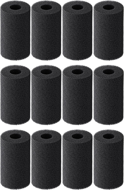 Pawfly 12 Pack Pre-Filter Sponge, Aquarium Filter Sponge 0.8" Intake Sponge Foam Roll for Small Fish Shrimp Fry Fish Tank Covers Accessories...