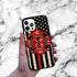 Wood Fireman American Flag Thin Red Line US Firefighter Case - Compatible with iPhone 14 Plus - Durable Non-Slip TPU Rubber Shockproof Slim Case (...