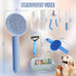 Pet Grooming Brush Kit 7pcs, Cat Brush with Release Button Comb Set for Shedding -Cat Brush&Nail Clippers File Set for Cat Dogs Long matted Haired...