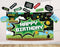 Video Game Party Decoration Kit - Includes Photography Backdrop & 10 Studio Selfie Photo Booth Props with Sticks - Gamer Theme Studio Background B...