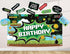 Video Game Party Decoration Kit - Includes Photography Backdrop & 10 Studio Selfie Photo Booth Props with Sticks - Gamer Theme Studio Background B...