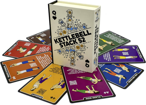 Kettlebell Exercise Cards. Workout Playing Card Game. Video Instructions Included. Learn Kettle Bell Moves and Conditioning Drills. Home Fitness T...
