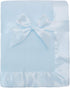 American Baby Company Fleece Blanket with Silk-Like Satin Trim, Soft, Warm & Cozy, Blue, 30" x 40" for Boys and Girls, Perfect for Baby Carrier, S...