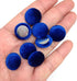 PEPPERLONELY 50PC 15mm Velvet Fabric Cloth Covered Flat Back Round Buttons, 5/8 Inch Royal Blue...