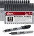 Permanent Markers Bulk, 32 Pack Black Permanent Marker Set, Fine Tip, Waterproof Markers, Premium Smear Proof Pens, Waterproof, Quick Drying, Offi...