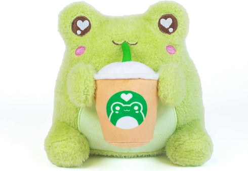 Cuddle Barn PlushGoals - Coffee Sippin' Wawa The Froggie Soft Lime Green Scented Stuffed Animal Kawaii Frog Plush Toy, 6 inches...