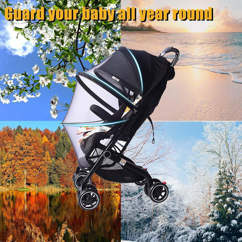 Little World Mosquito Net for Stroller Mosquito Net and Sunshade for Stroller Sun Protection Baby Mosquito Net Mesh Net Cover for Infant...