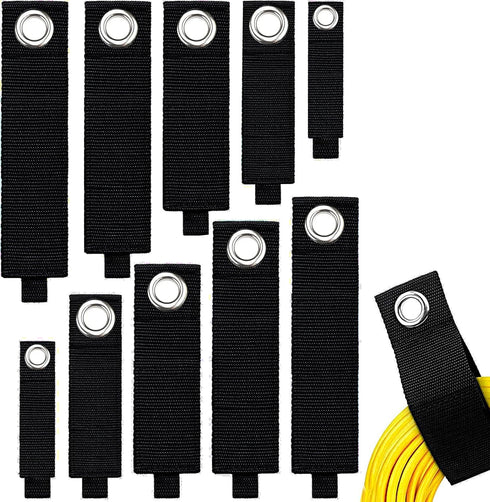 10 Pack Extension Cord Holder Organizer Heavy -Duty Hook and Loop Storage Strap Cable Straps Wrap Rope Organizer for Hanging Cables, Hoses, Ropes ...