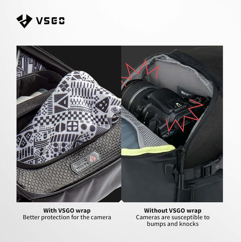 VSGO Camera Protective Wrap,Anti-scratch Lens Camera Wrap,Flexible DSLR Wrapping Cloth,Magic Self-Adhesive Cloth for DSLR/Camera & Lens/Phone/Acce...