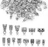 JIALEEY 125 Piece Mixed Antique Tibetan Silver Bail Tube Beads, Bail beads, Spacer Bead, Bead Hanger Fit Charm European Bracelet Pendant Jewelry M...