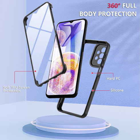 Hensinple Samsung Galaxy A23 5G Case,Galaxy A23 5G Phone Case with Screen Protector, Rugged Protective 360° Full-Body Shockproof Heavy Duty Soft F...