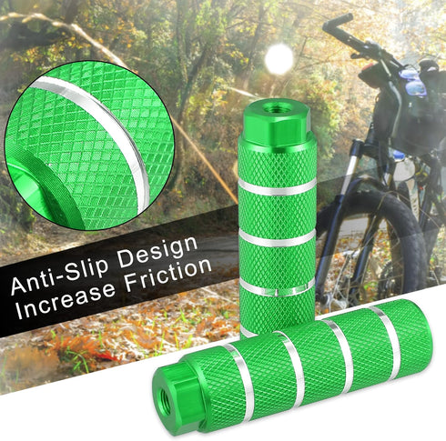 X AUTOHAUX 4pcs Aluminum Alloy Rear Foot Pegs Footrests Universal Green for BMX MTB Bike Bicycle Fit 3/8 Inch Axles...