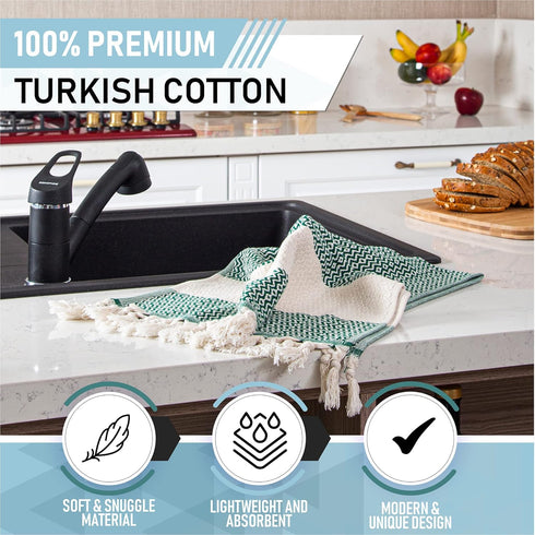Turkish Hand Towels for Bathroom | 2 pcs Decorative Bathroom Towels | 100% Cotton Farmhouse Kitchen Towels | 16x35 Boho Hand Towels | Oeko-Tex Cer...