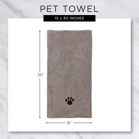 Bone Dry Pet Grooming Towel Collection Trellis Print, Microfiber Absorbent Drying Set, 15x30, Rose, 3 Count...