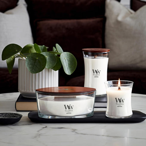 Woodwick Ellipse Scented Candle Warm Wool 16oz. Up to 50 Hours Burn Time Fall Candle with Crackling Wick for Smooth Burn Soy Wax Blend...
