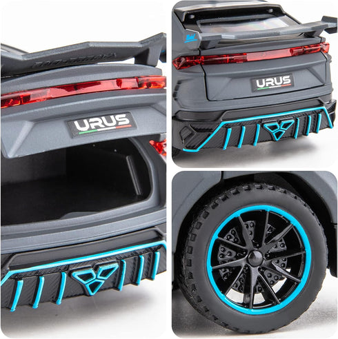 Compatible for 1/32 Lambo Urus Model Car Diecast Collectible Pull Back Toy Car with Light and Sound Toy Vehicle for 3+ Year Old Kids Boys Gift Gra...