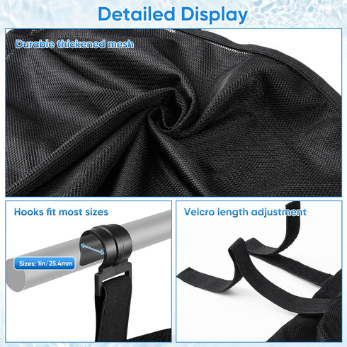 Pool Floats Storage Bag, Expandable pool toy storage? Poolside Storage Mesh Package for Most Frame Swimming Pools for Storing Toys and Outdoor Sup...