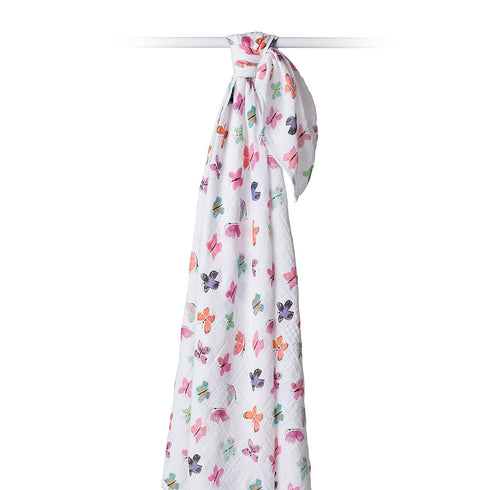 Lulujo Baby 100% Cotton Muslin Swaddle Blanket, 47 x 47-Inches, Butterfly...