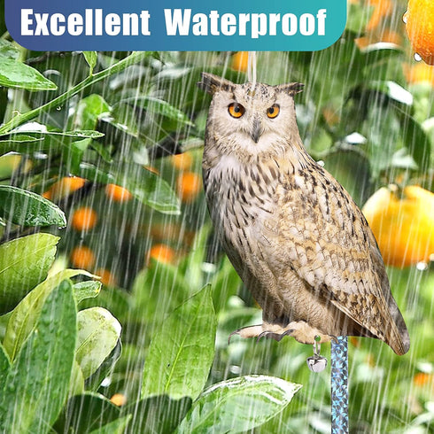 Owl to Keep Birds Away, 3 Pack Bird Scare Owl Fake Owl, Reflective Hanging Bird Decoration, Effective Bird Control Device to Keep Birds Pigeon Woo...