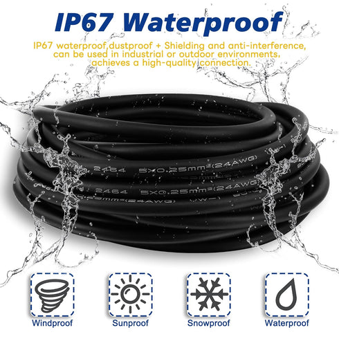 M8 Aviation Sensor Cable 4 Pin?Lonlonty M8 Industrial Sensor Connector Shielded Cable,Field Assembly M8 Connector A Coding Shielded Cable 6.5Ft/2M...