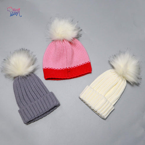 Furryvalley Faux Fur Pompom 6pcs DIY Crafts Fluffy Balls for Hat Shoes Scarves with Snap Fastener Removable Knitting Hat Horse Riding Hat Silk Acc...