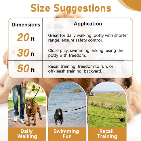 PrimePets Long Leash for Dog Training, 20 Ft Dog Leash Nylon, Heavy Duty Dog Leash Pet Supplies, Great for Walking or Camping (No Clicker Included...