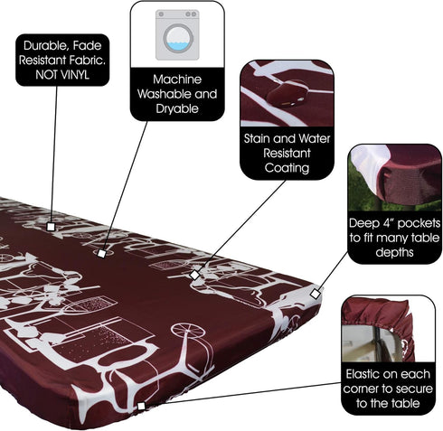 In the Breeze 8001 Happy Hour Drinks 30 Inch x 72 Inch Fitted Tablecloth...