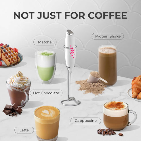 Zulay Kitchen Powerful Milk Frother Wand - Ultra Fast Handheld Drink Mixer - Electric Whisk Foam Maker for Coffee, Lattes, Cappuccino, Frappe, Mat...