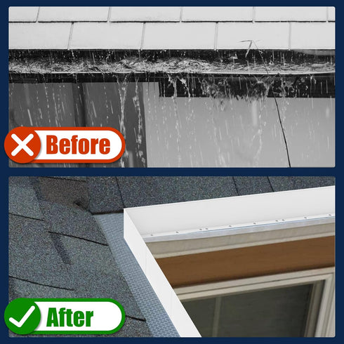 Gutter Valley Splash Guard,Aluminum Rain Diverter Roofing Gutter Splash Guards for Valley,Corner or Straight,10 Inch Each (4 Pcs White)...