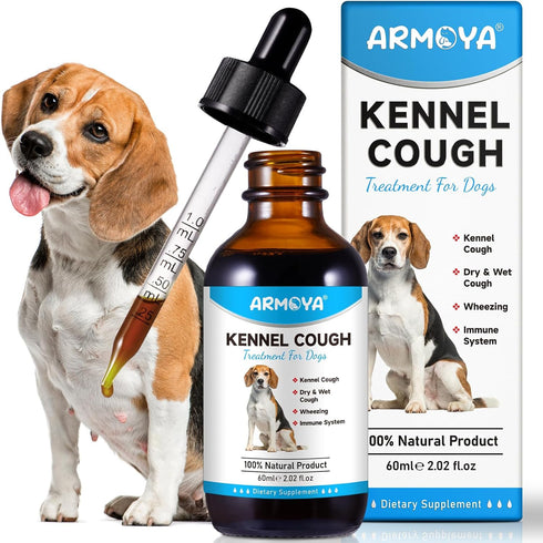 Dog Cough Treatmen - Kennel Cough for Dogs - Dog Allergy Relief - Natural Cough Supplement for Dogs - Herbal Drops for All Breeds & Sizes Natural ...